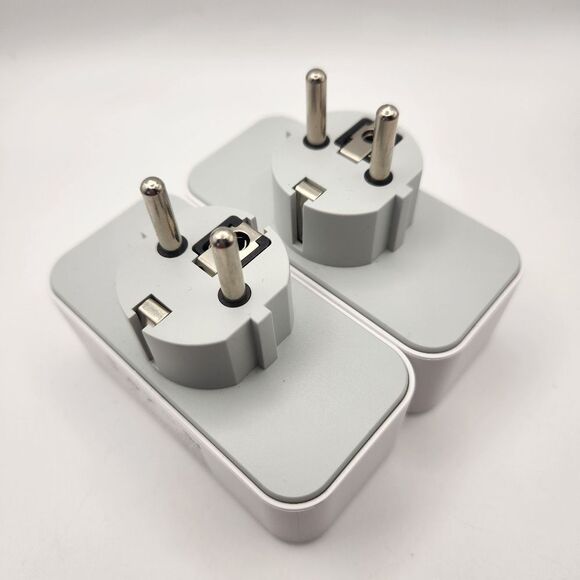 TESSAN White European Travel Plug Adapter with USB Ports Set of 2 - Picture 3 of 4